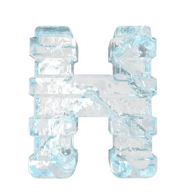 Ice symbol with thick horizontal straps. letter h
