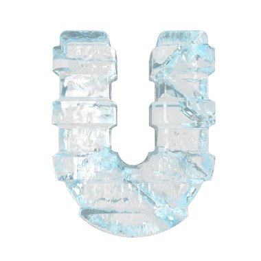 Ice symbol with thick horizontal straps. letter u