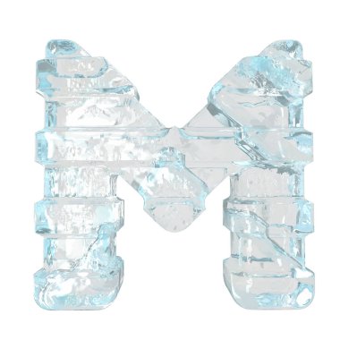 Ice symbol with thick horizontal straps. letter m