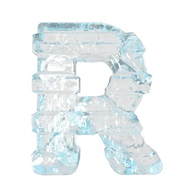 Ice symbol with thick horizontal straps. letter r