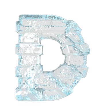 Ice symbol with thick horizontal straps. letter d