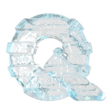 Ice symbol with thick horizontal straps. letter q