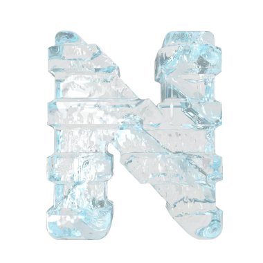 Ice symbol with thick horizontal straps. letter n