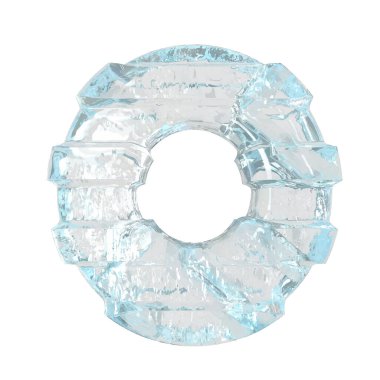 Ice symbol with thick horizontal straps. letter o