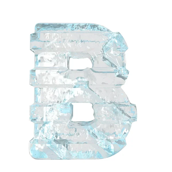 Ice symbol with thick horizontal straps. letter b