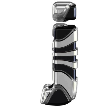 Black 3d symbol with silver straps. letter j