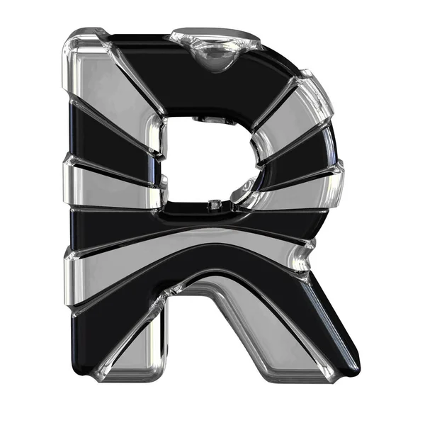 Black Symbol Silver Straps Letter — Archivo Imágenes Vectoriales