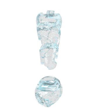 3d symbol made of transparent ice
