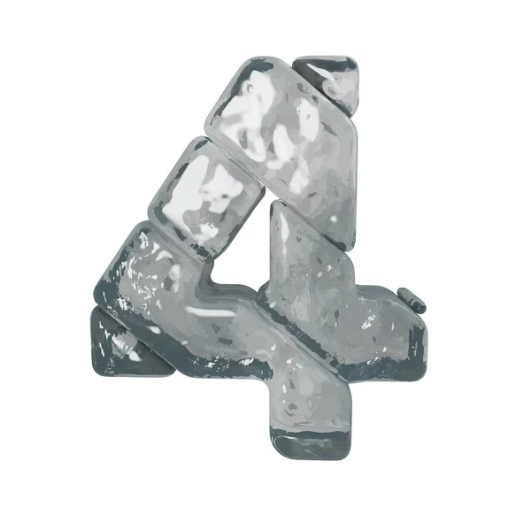 Symbols Made Gray Ice Number — Stockvector