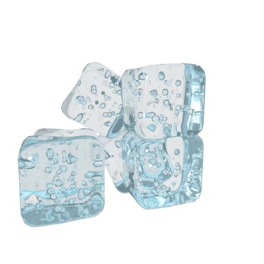 3D cubes made of ice