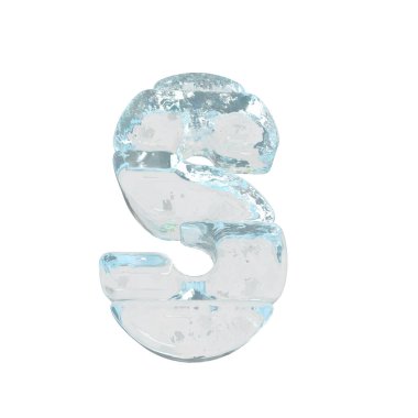 Ice 3d symbol made of horizontal blocks. letter s
