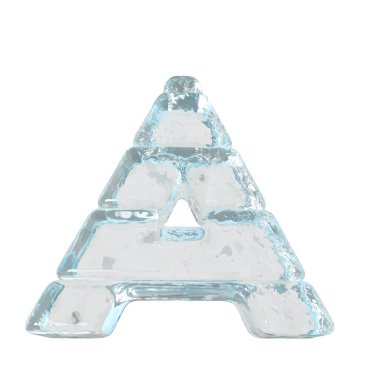 Ice 3d symbol made of horizontal blocks. letter a