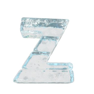 Ice 3d symbol made of horizontal blocks. letter z