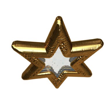 Gold star made of spheres