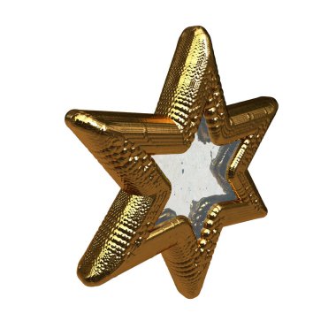 Gold star made of spheres