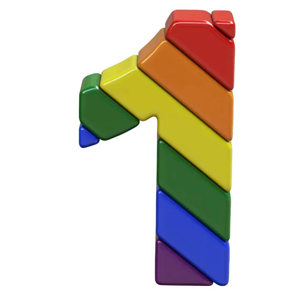Symbol Colors Lgbt Flag Number — Stock Vector