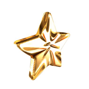 3D ribbed stars made of gold