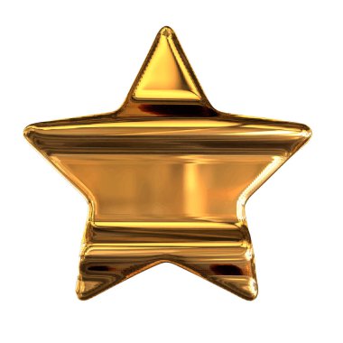 3D ribbed stars made of gold