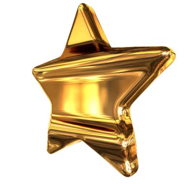 3D ribbed stars made of gold