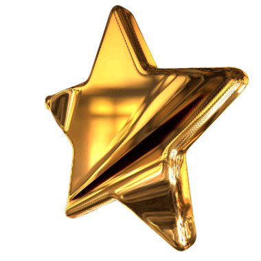 3D ribbed stars made of gold