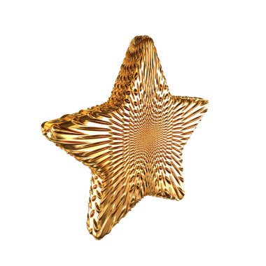 3D ribbed stars made of gold