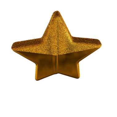 3D ribbed stars made of gold