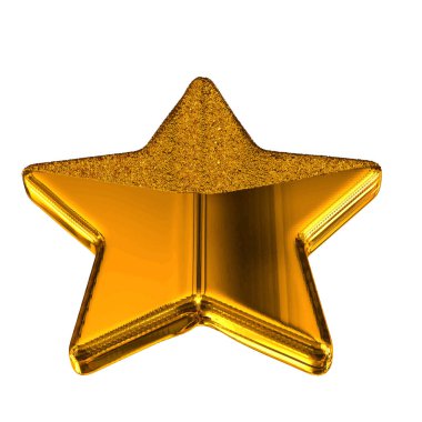 3D ribbed stars made of gold