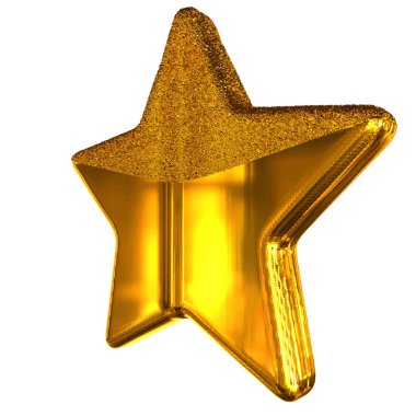 3D ribbed stars made of gold