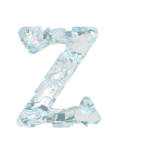 3d symbol made of broken ice. letter z
