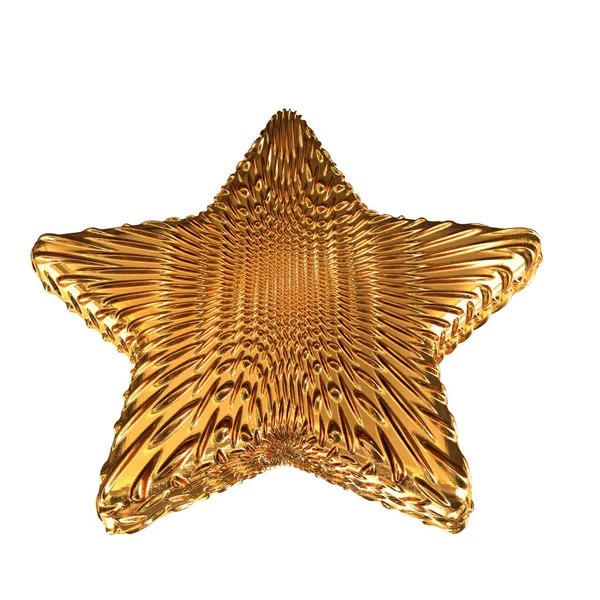 Ribbed Stars Made Gold — Stock Vector