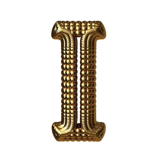 Symbol Made Gold Spheres Letter — Vector de stock