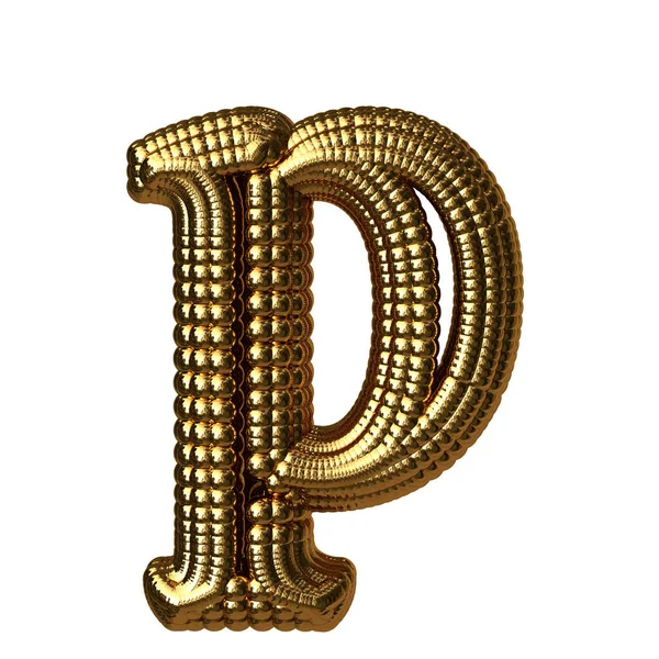 Symbol Made Gold Spheres Letter — Vetor de Stock