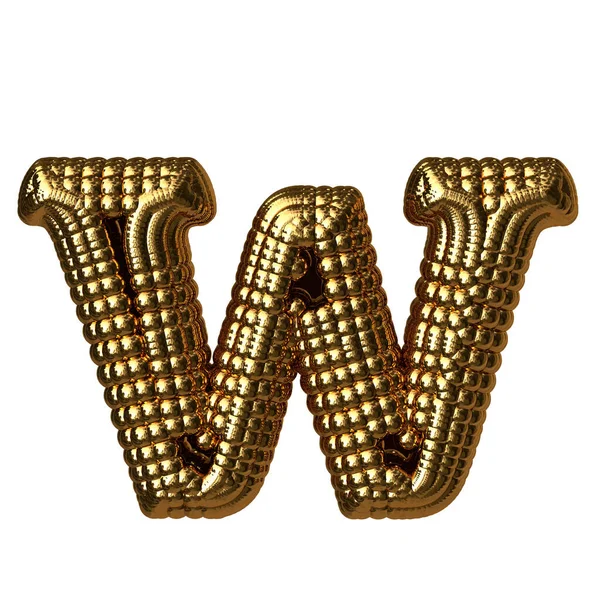 Symbol Made Gold Spheres Letter — Vector de stock