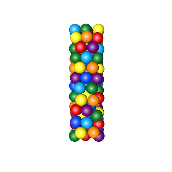 Symbol Balls Rainbow Colors Letter — Vector de stock