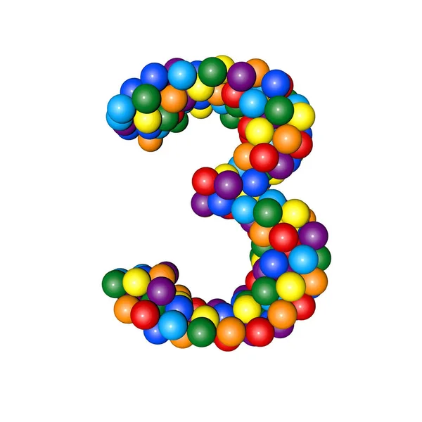Symbol Balls Rainbow Colors Number — Vetor de Stock