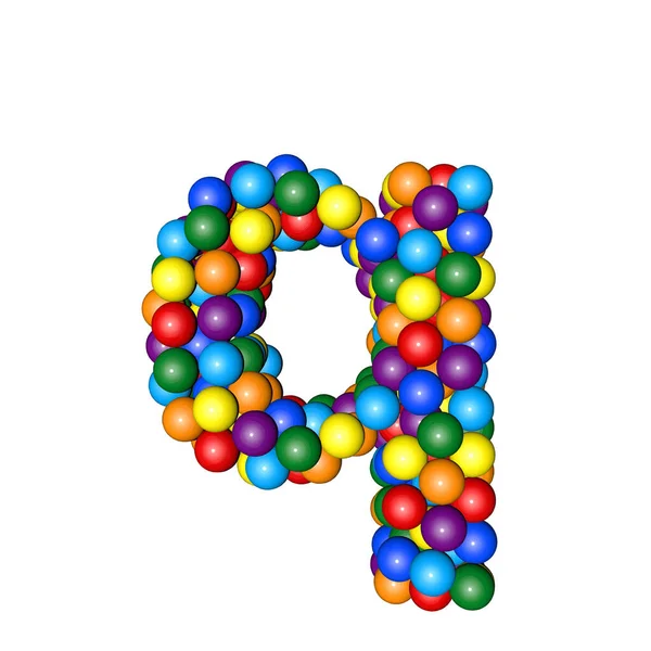 Symbol Balls Rainbow Colors Letter — Stock Vector