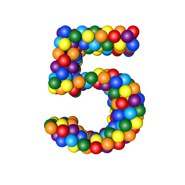 Symbol Balls Rainbow Colors Number — Stock Vector