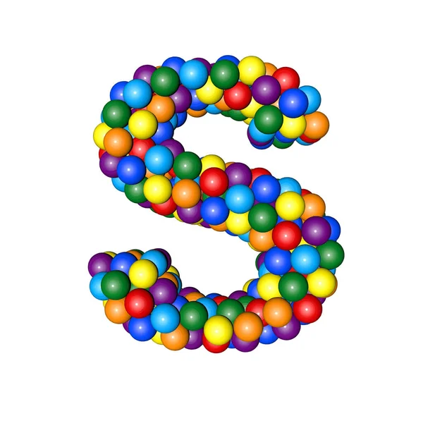 Symbol Balls Rainbow Colors Letter — Stock Vector
