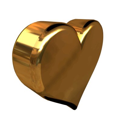 3d symbol as an outline of a heart