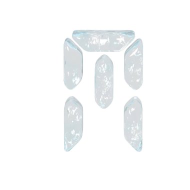 Digital 3d symbol made of ice. letter m