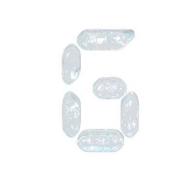 Digital 3d symbol made of ice. letter g