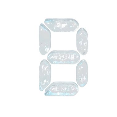 Digital 3d symbol made of ice. letter b