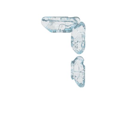 Buz 3D sembolü dijital yazı tipi şeklinde. 7 numara.