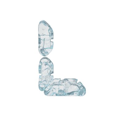 Buz 3D sembolü dijital yazı tipi şeklinde. harf!