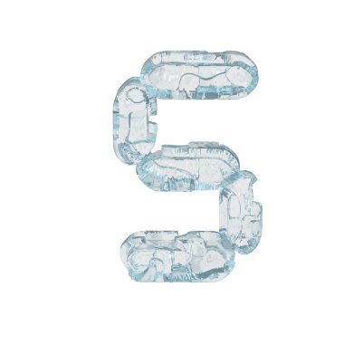 Buz 3D sembolü dijital yazı tipi şeklinde. s harfi