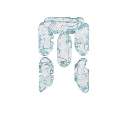 Buz 3D sembolü dijital yazı tipi şeklinde. M harfi