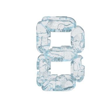 Buz 3D sembolü dijital yazı tipi şeklinde. b harfi
