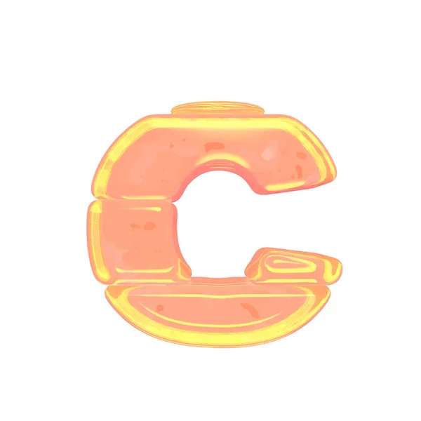 Symbol Made Orange Colored Ice Letter — Stock Vector