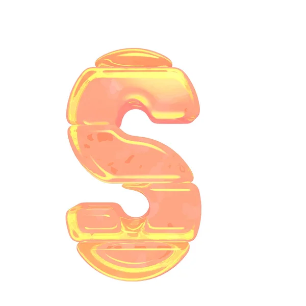 Symbol Wykonany Lodu Kolorze Pomarańczowym Litera — Wektor stockowy