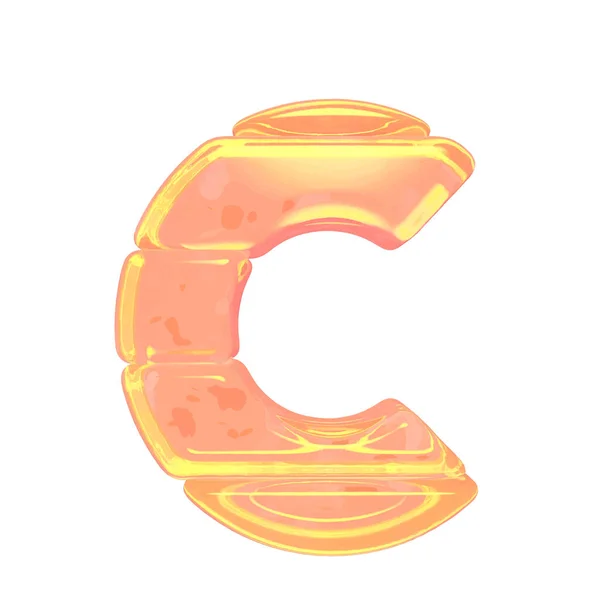 Symbole Glace Couleur Orange Lettre — Image vectorielle